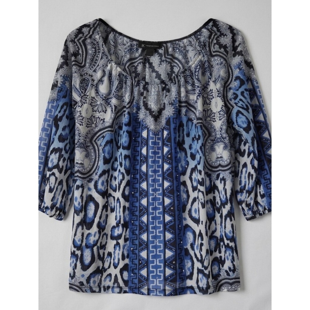 INC International Concepts Sheer  Blouse Size M